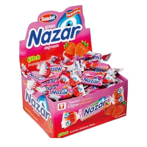 NAZAR TEKLİ SAKIZ ÇİLEKLİ 100 ADET