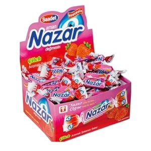 NAZAR TEKLİ SAKIZ ÇİLEKLİ 100 ADET