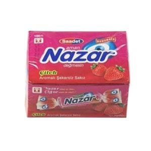 NAZAR TEKLİ SAKIZ ÇİLEKLİ 100 ADET