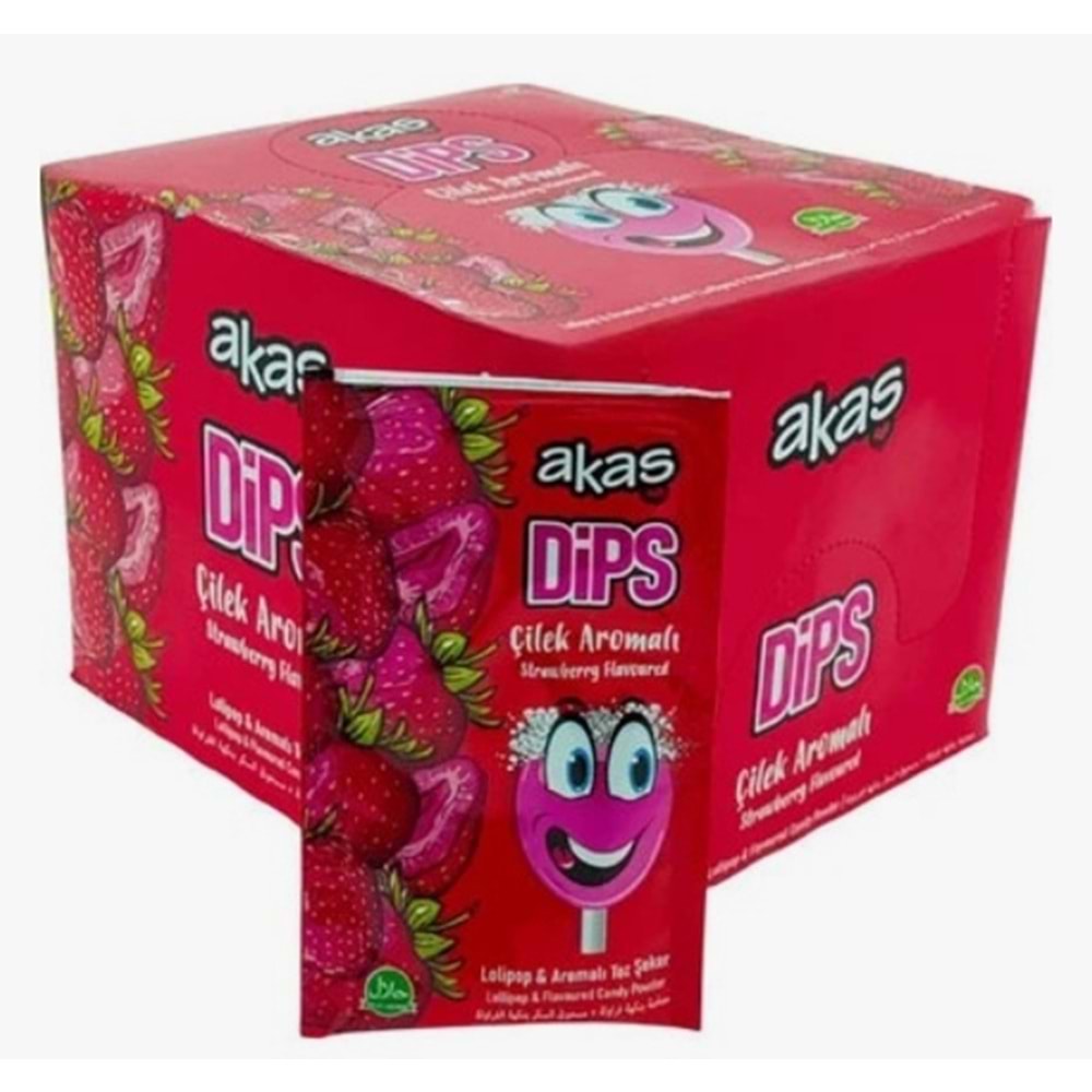 AKAŞ DİPS EKŞİLİ TOZ BANDIRMALI LOLİPOP ŞEKER 36 ADET