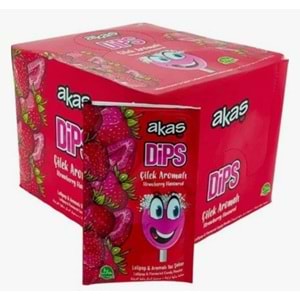 AKAŞ DİPS EKŞİLİ TOZ BANDIRMALI LOLİPOP ŞEKER 36 ADET
