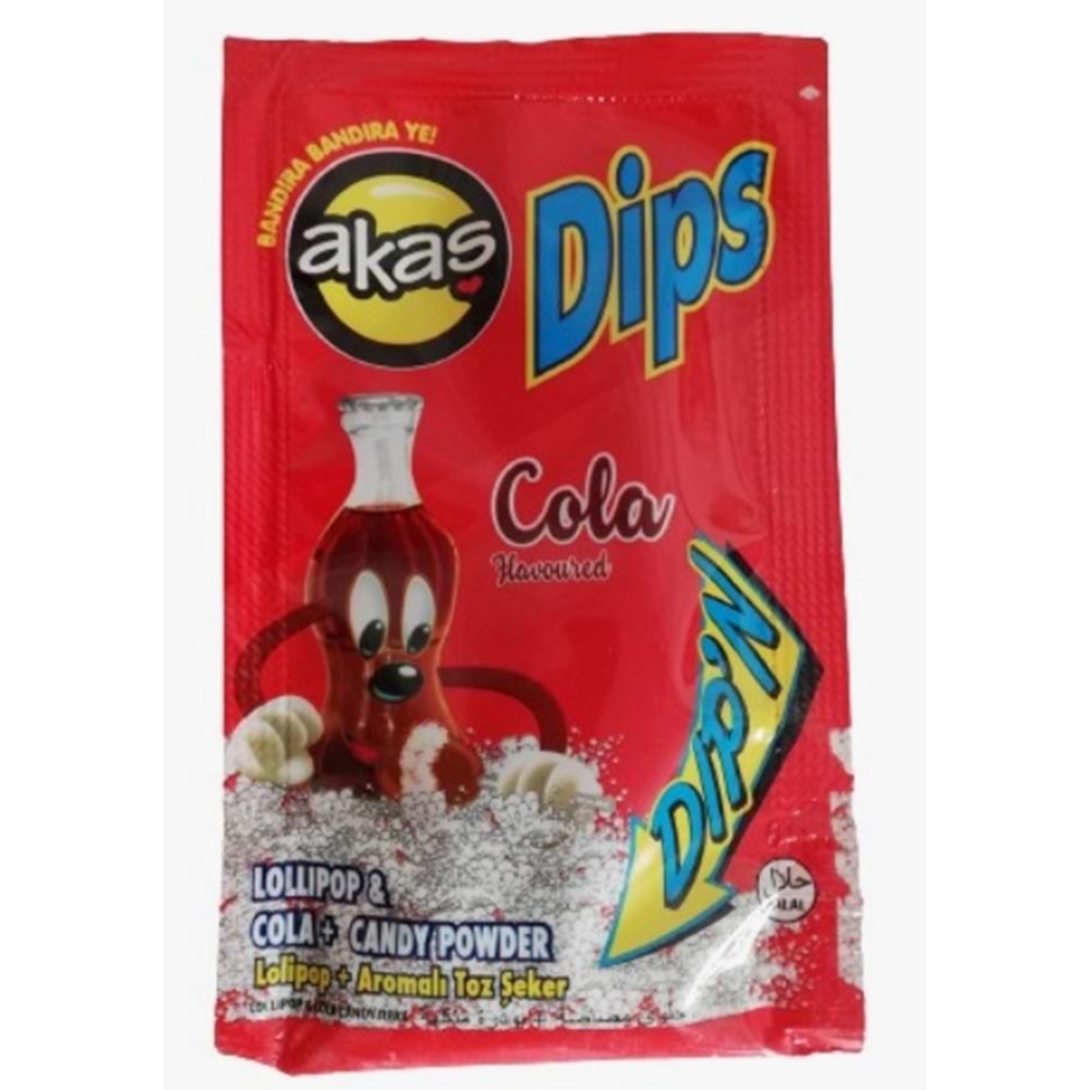 AKAŞ DİPS EKŞİLİ TOZ BANDIRMALI LOLİPOP ŞEKER 36 ADET