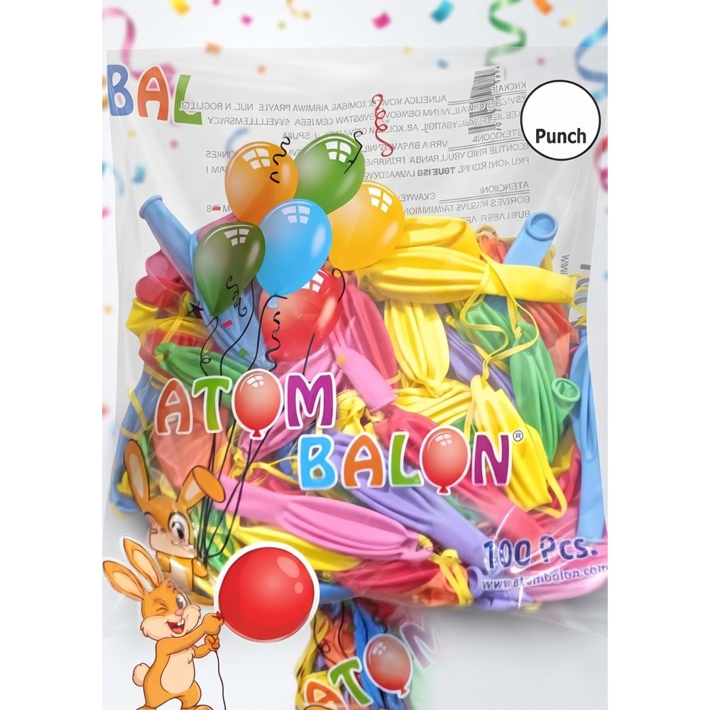 Atom ipli Punch Balon 100 adet